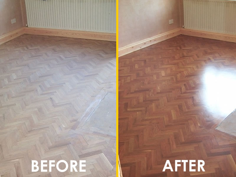 before and after domestic floor sanding